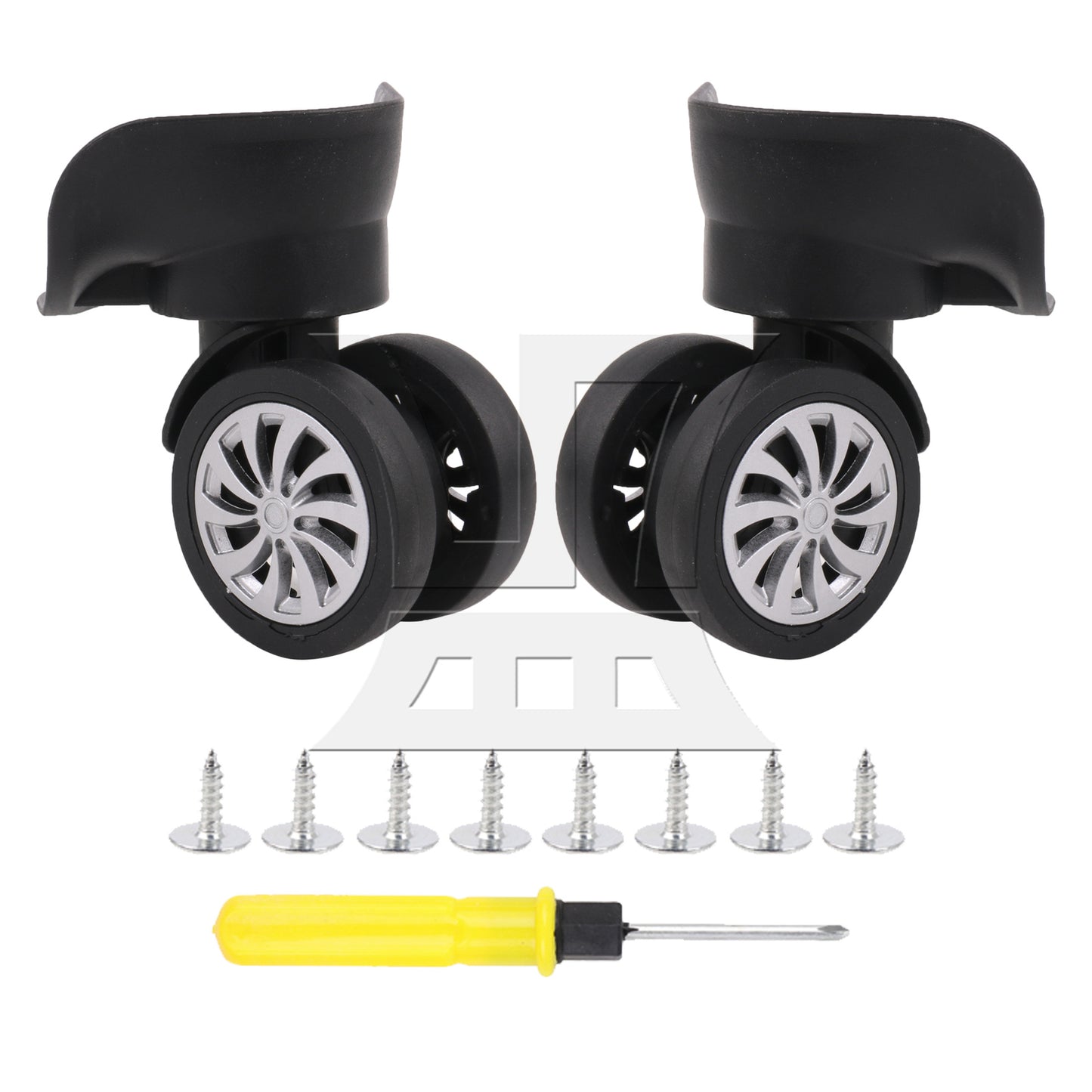BQLZR Plastic Luggage Spinner Wheels Casters 4.02" Left & Right w/ Screw Pack of 2