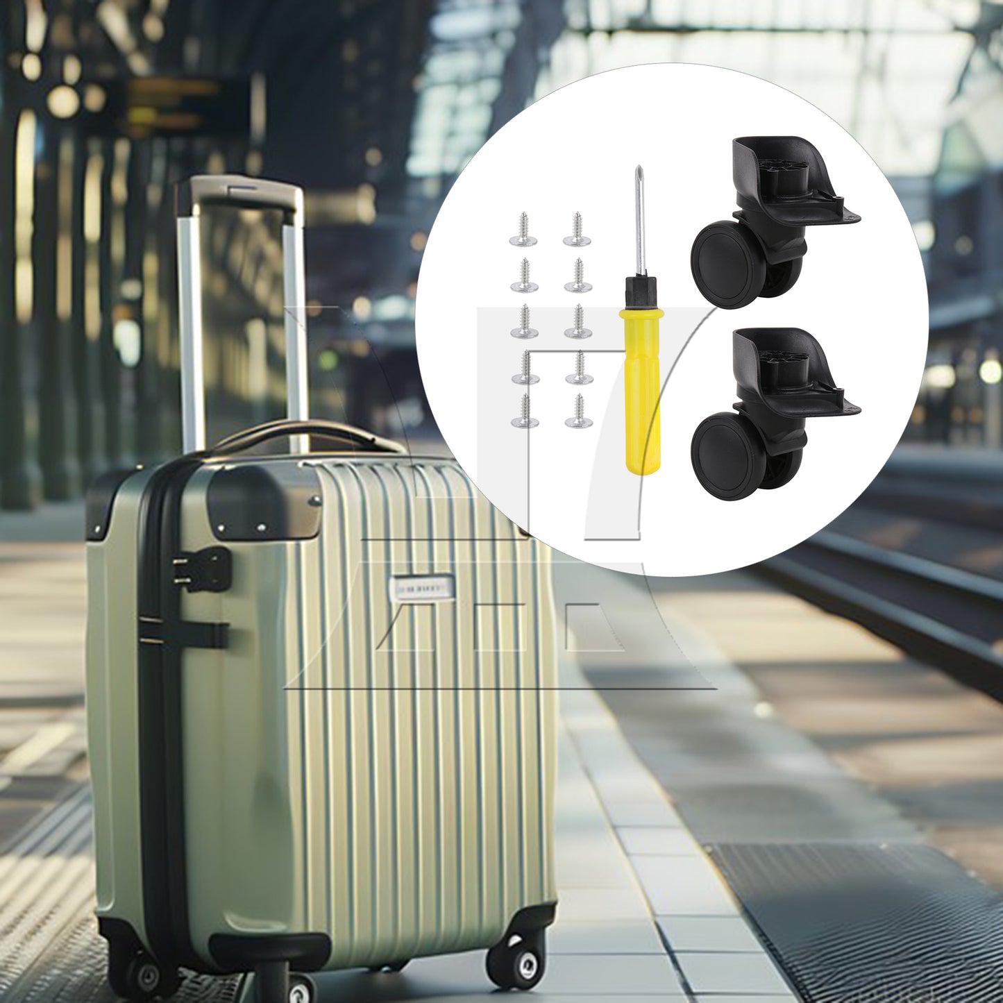 BQLZR Black Suitcase Swivel Wheels 106mm Plastic for Luggage Parts 603PT