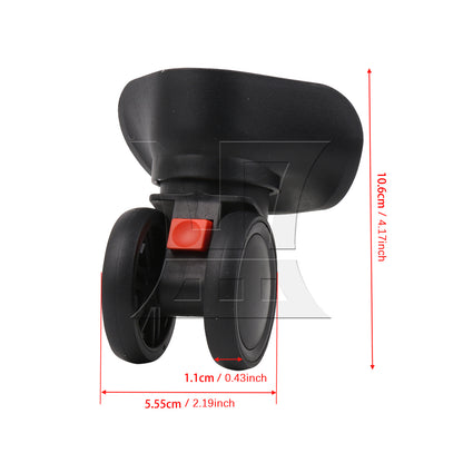 BQLZR Black Suitcase Swivel Wheels 106mm Plastic for Luggage Parts 603PT