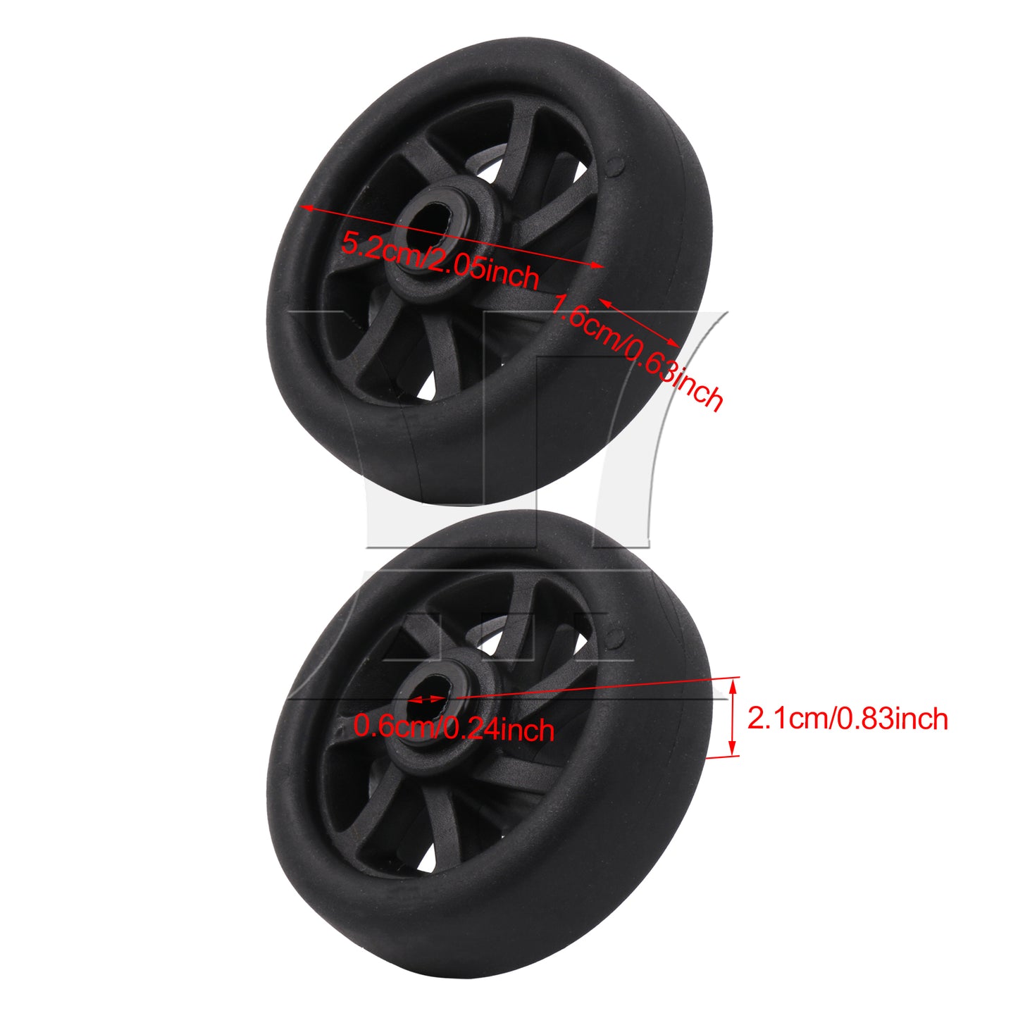 BQLZR 1pc High Elasticity PU Luggage Wheel without Metal Bearing 52x21mm for Cart Wheel Replacement