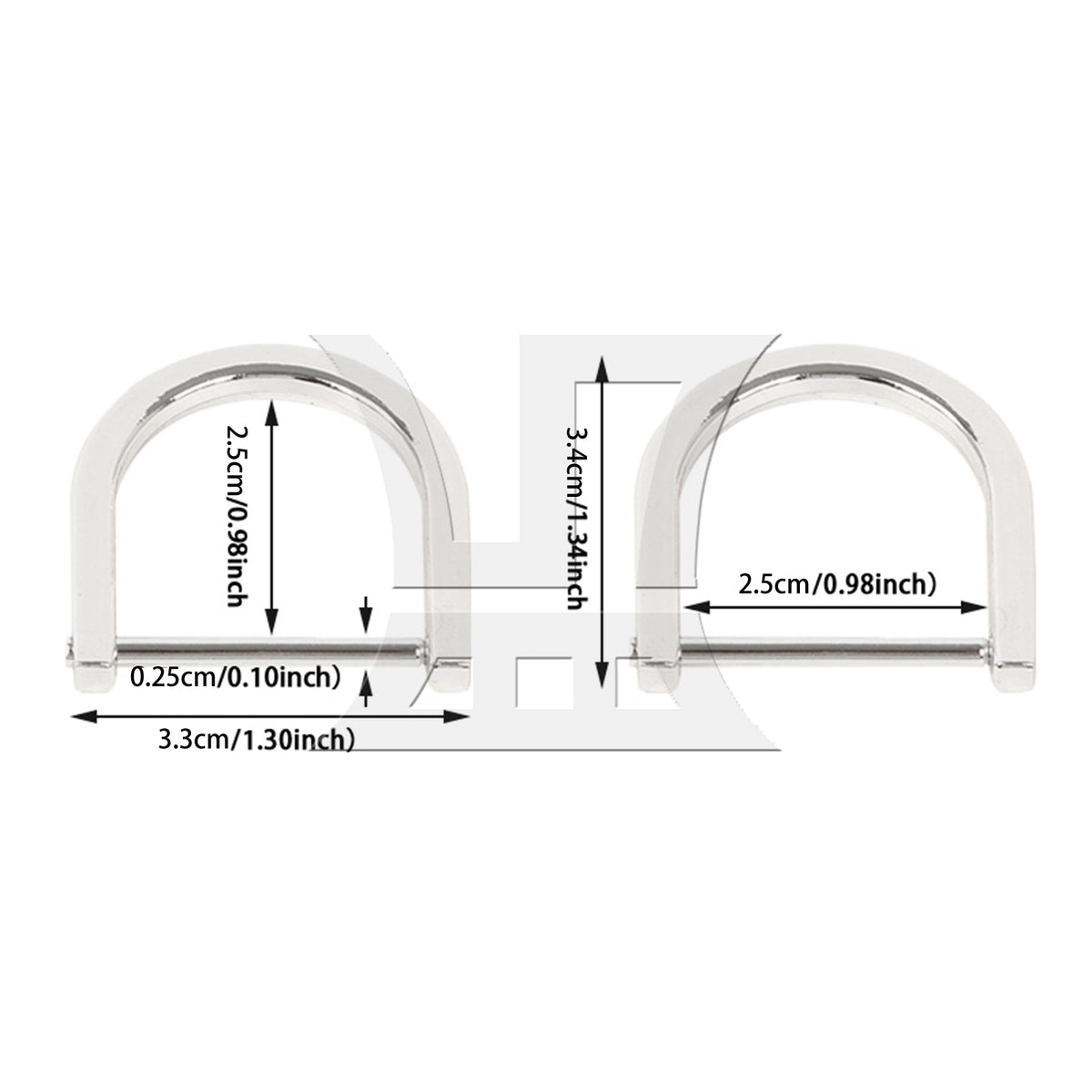 BQLZR 1pc Removable Metal D Ring 2.5 cm Silver Backpack D-Shaped Hanging Buckle Shoubag D-Shaped Hanging Buckle