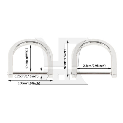 BQLZR 1pc Removable Metal D Ring 2.5 cm Silver Backpack D-Shaped Hanging Buckle Shoubag D-Shaped Hanging Buckle