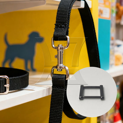 BQLZR 1pc Detachable Screw In Square Shackle 2.5cm Black Luggage Buckle