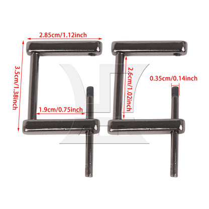 BQLZR 1pc Detachable Screw In Square Shackle 2.5cm Black Luggage Buckle
