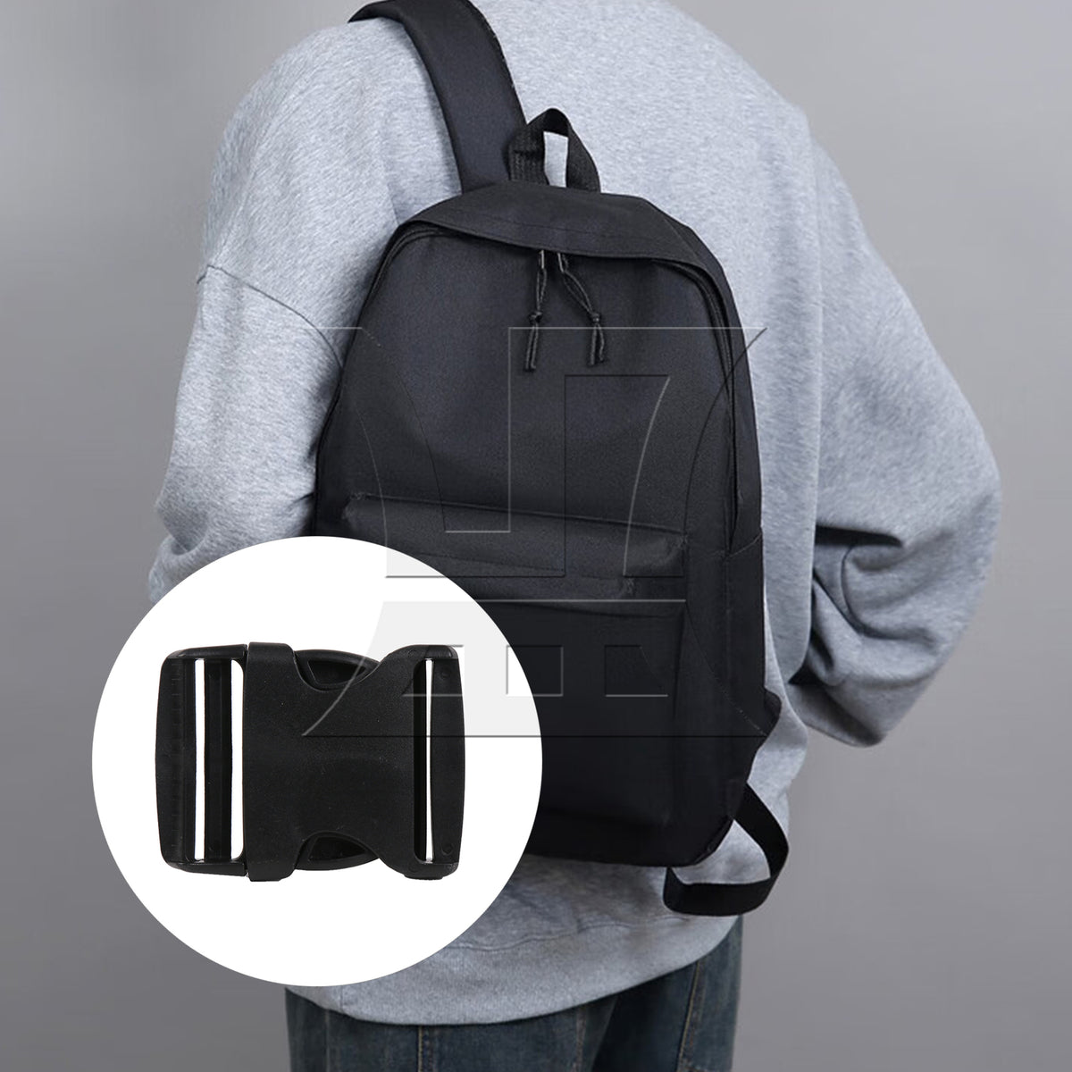 BQLZR 1pc Backpack Adjustable Plastic Quick Release Straps Buckles 7.8x6cm Black High-quality Material