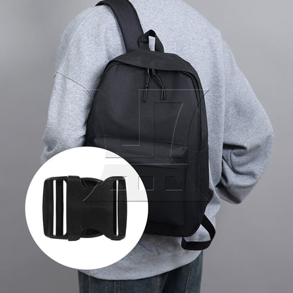 BQLZR 1pc Backpack Adjustable Plastic Quick Release Straps Buckles 7.8x6cm Black High-quality Material