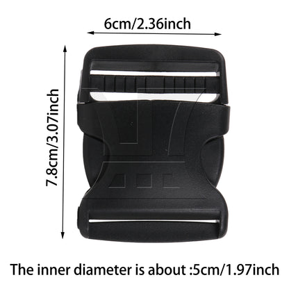 BQLZR 1pc Backpack Adjustable Plastic Quick Release Straps Buckles 7.8x6cm Black High-quality Material
