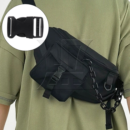 BQLZR 1pc Backpack Adjustable Plastic Quick Release Straps Buckles 5.25x3.1cm Black High-quality Material