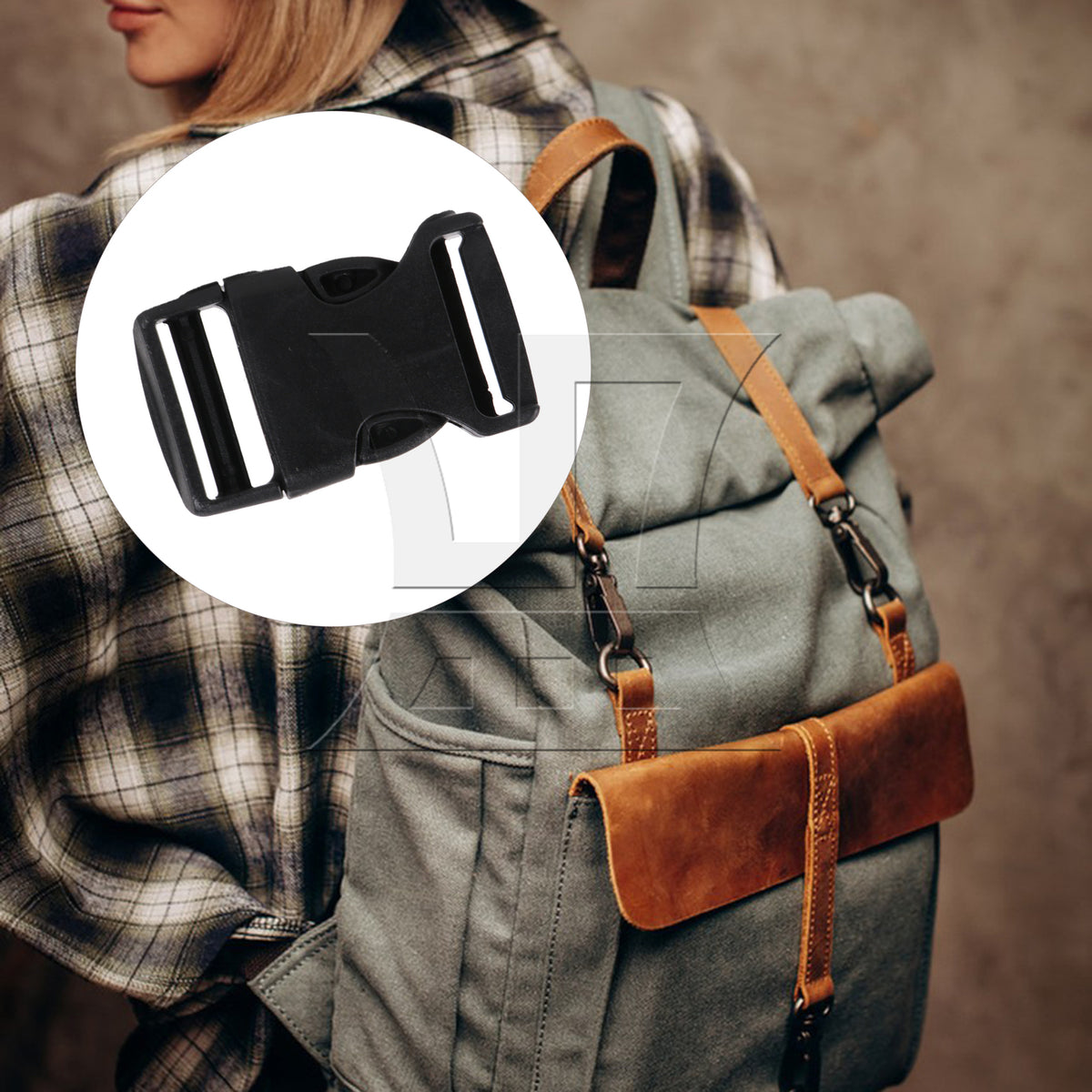 BQLZR 1pc Backpack Adjustable Plastic Quick Release Straps Buckles 5.25x3.1cm Black High-quality Material