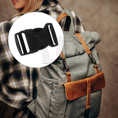 BQLZR 1pc Backpack Adjustable Plastic Quick Release Straps Buckles 5.25x3.1cm Black High-quality Material