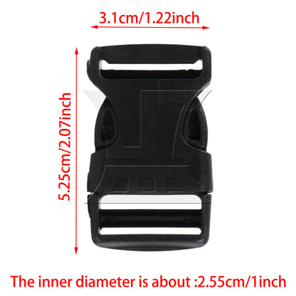 BQLZR 1pc Backpack Adjustable Plastic Quick Release Straps Buckles 5.25x3.1cm Black High-quality Material