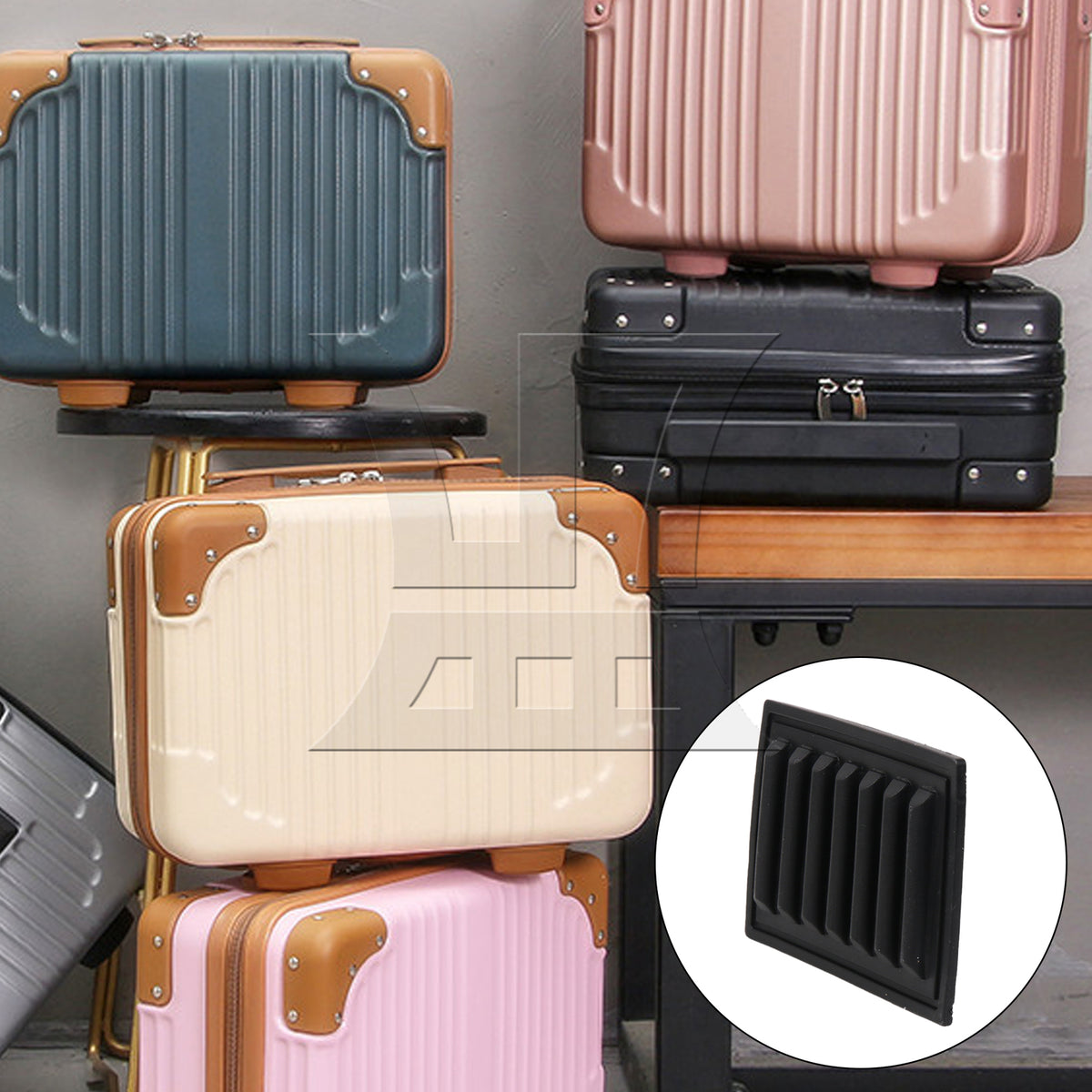 BQLZR 1pc Luggage Plastic Stud Suitcase Feet Pad Black 8x5.15cm High-quality Material Replacement J214