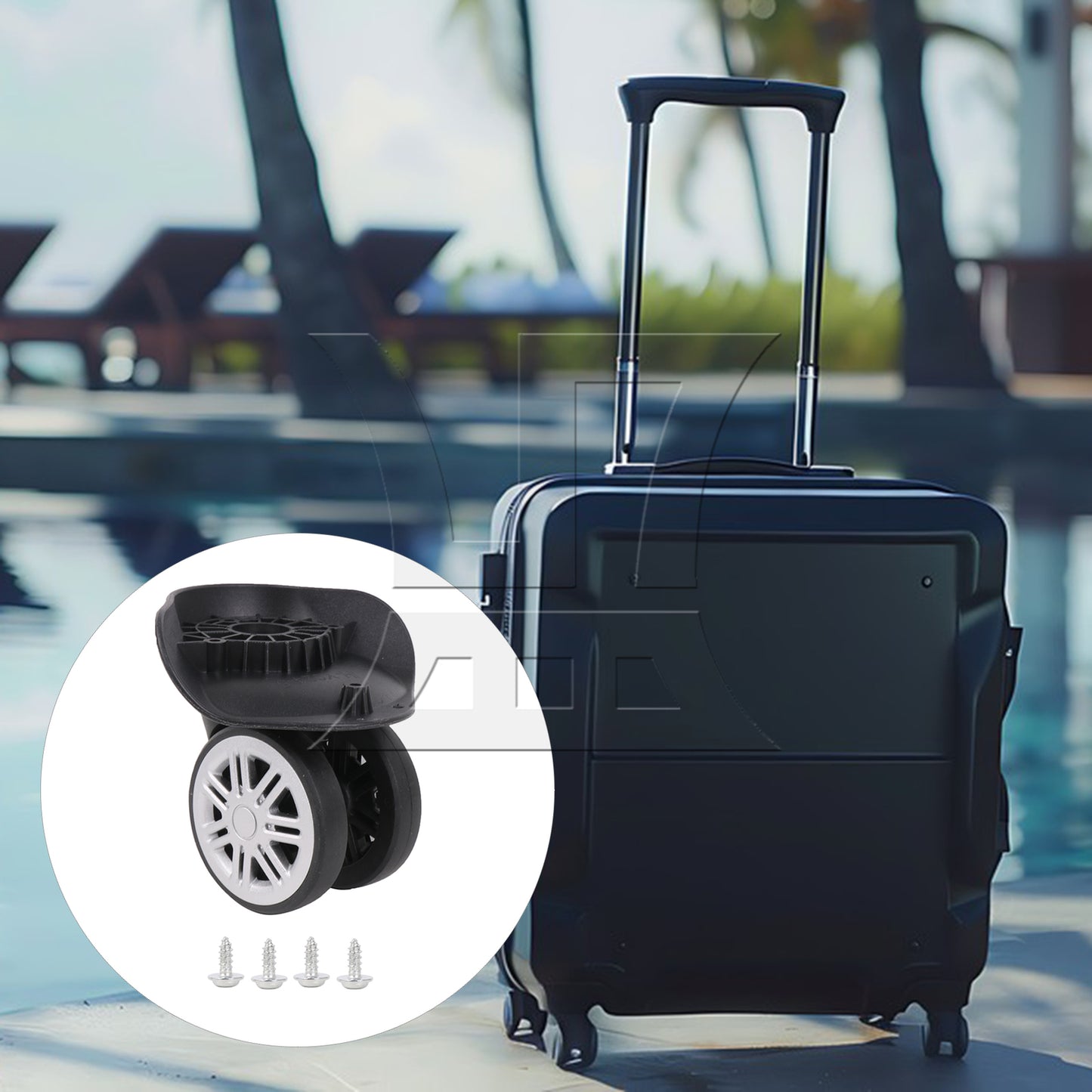 BQLZR 1pc Travel Luggage W049-2 Black for Repairing Travel Case Wheels