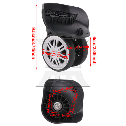 BQLZR 1pc Travel Luggage W049-2 Black for Repairing Travel Case Wheels