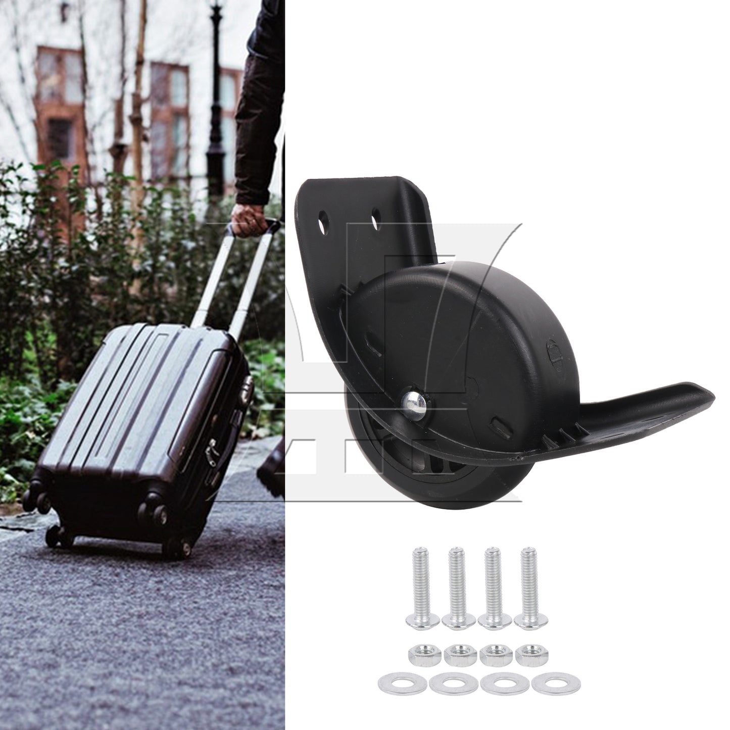 BQLZR 1pc Travel Luggage D003 Black Left for Repairing Travel Case Wheels