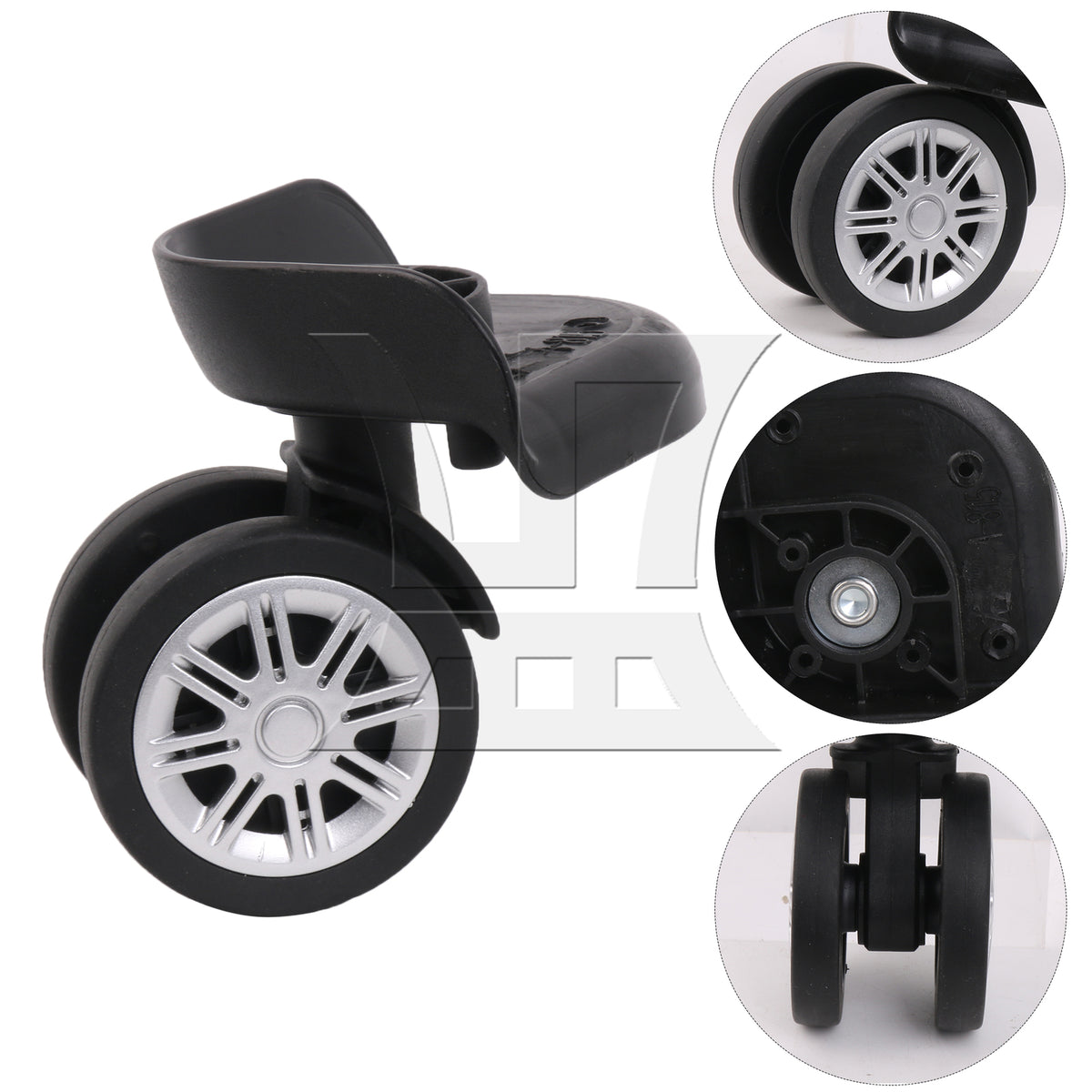 BQLZR 1pc Travel Baggage W164 Black Right Wheel for Repairing Travel Case Wheels