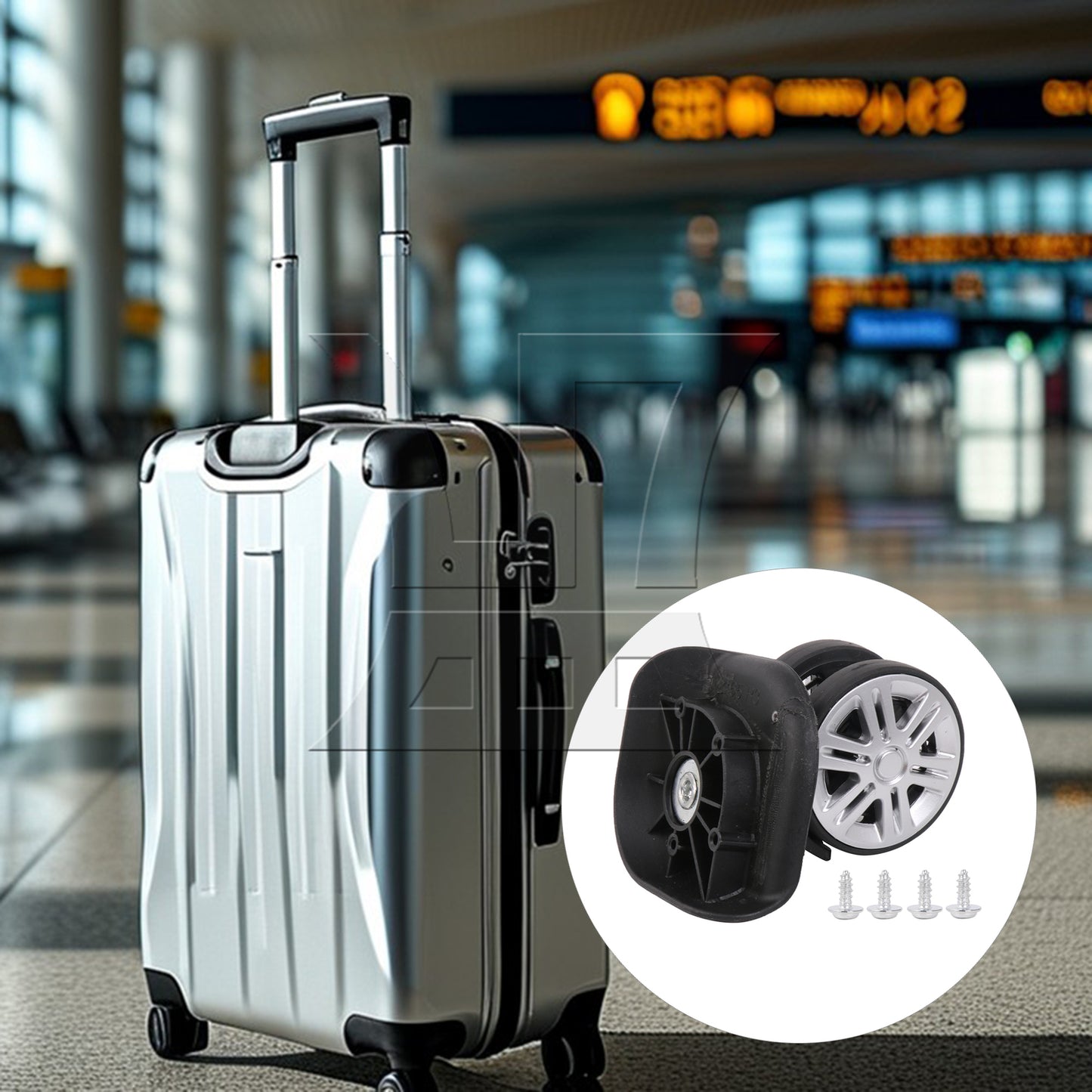 BQLZR 1pc Travel Suitcase and Luggage W059 Black Right Wheel for Repairing Travel Case Wheels