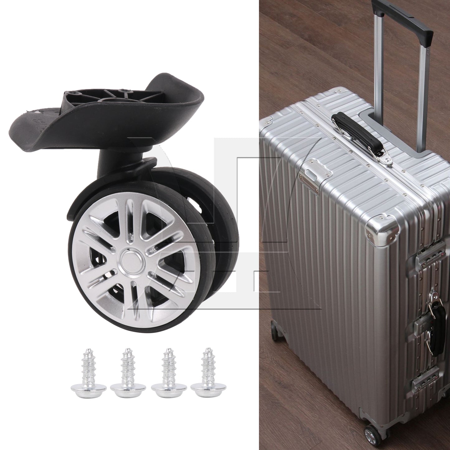 BQLZR 1pc Travel Suitcase and Luggage W059 Black Right Wheel for Repairing Travel Case Wheels