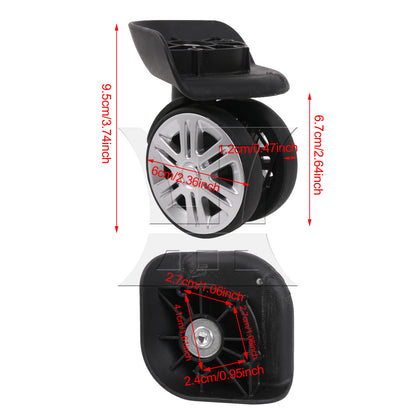 BQLZR 1pc Travel Suitcase and Luggage W059 Black Right Wheel for Repairing Travel Case Wheels