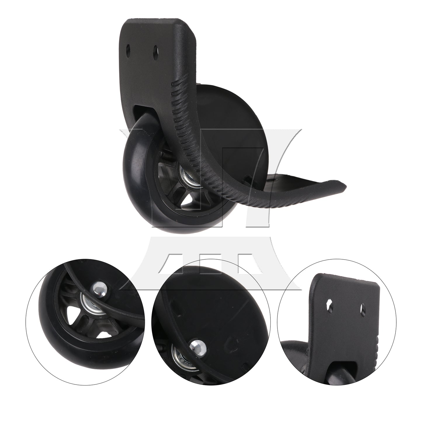 BQLZR 1pc Travel Luggage D003 Black Right Wheel for Repairing Travel Case Wheels