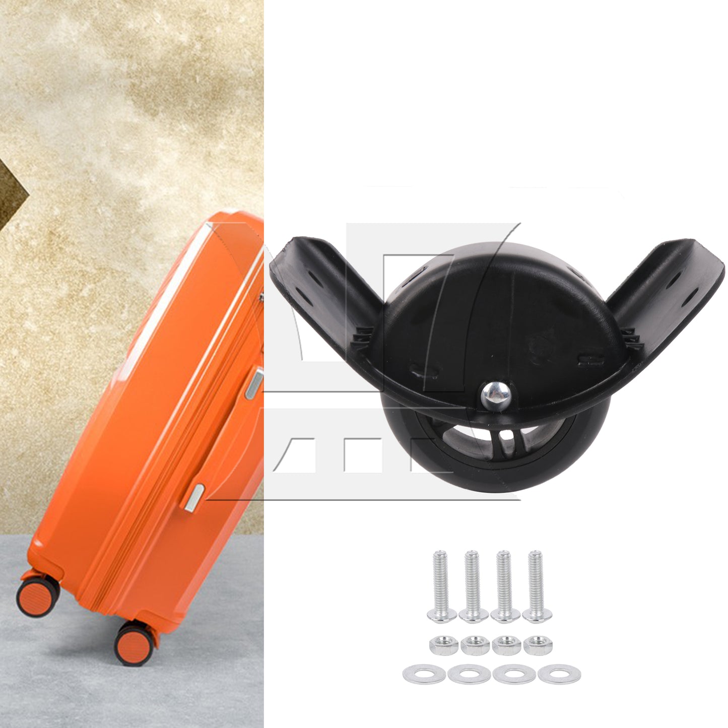 BQLZR 1pc Travel Luggage D003 Black Right Wheel for Repairing Travel Case Wheels