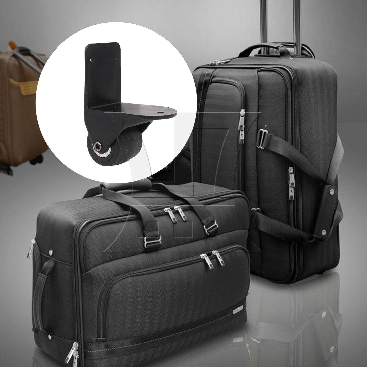 BQLZR 1pc Multi-Function Bag Right Angle Directional Wheel Wl033 Black for Repairing Travel Case Wheels
