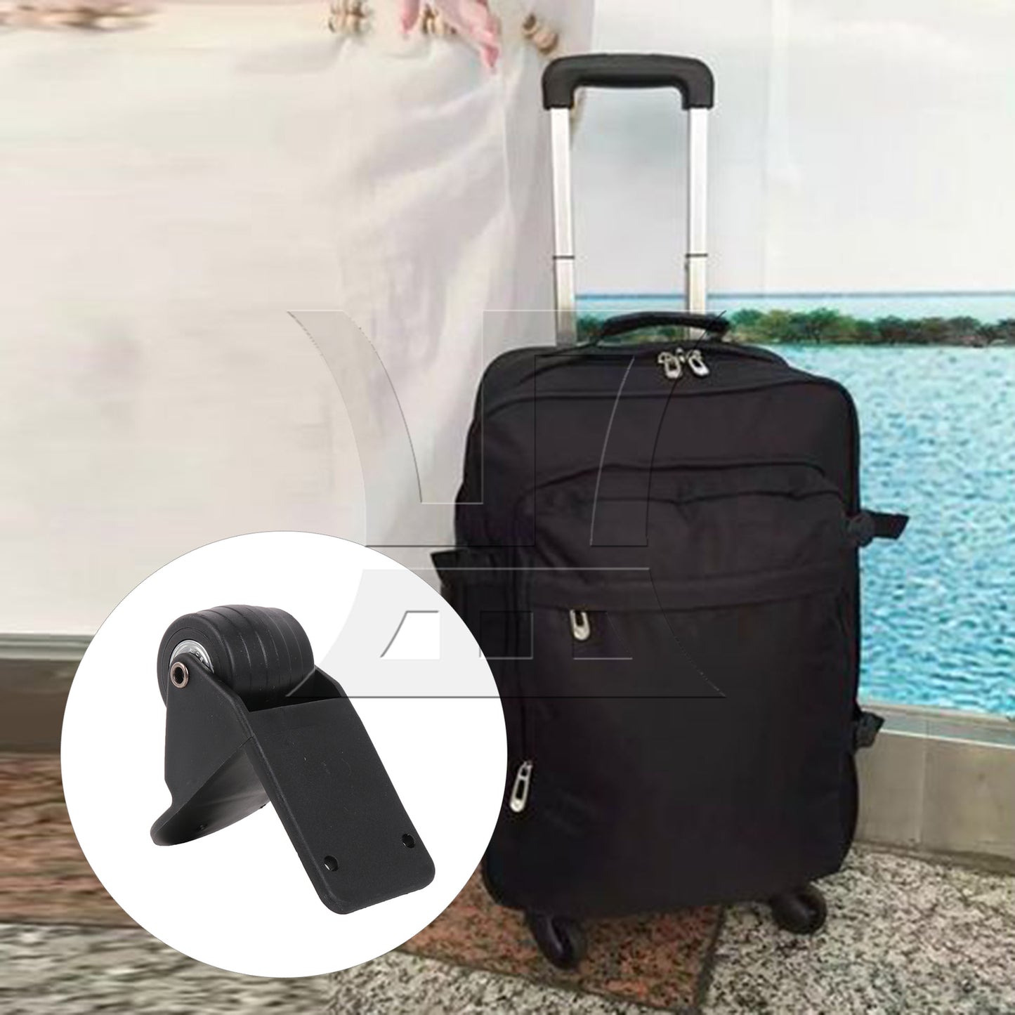 BQLZR 1pc Multi-Function Bag Right Angle Directional Wheel Wl033 Black for Repairing Travel Case Wheels