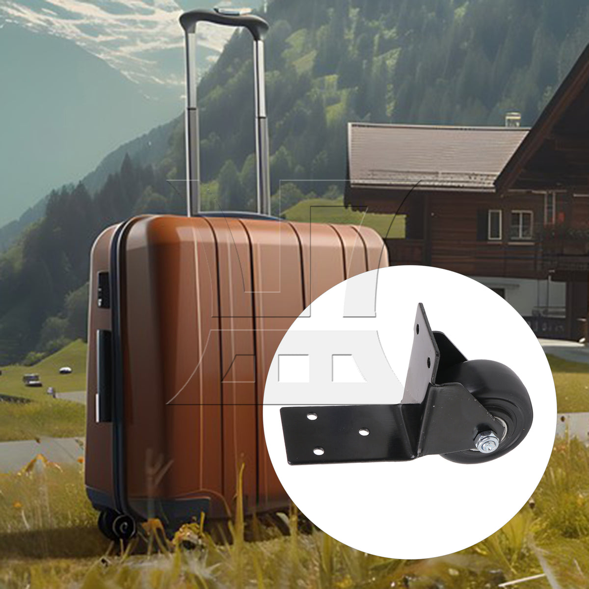 BQLZR 1pc Metal Multi-Function Bag Right Angle Universal Wheel Black for Repairing Travel Case Wheels