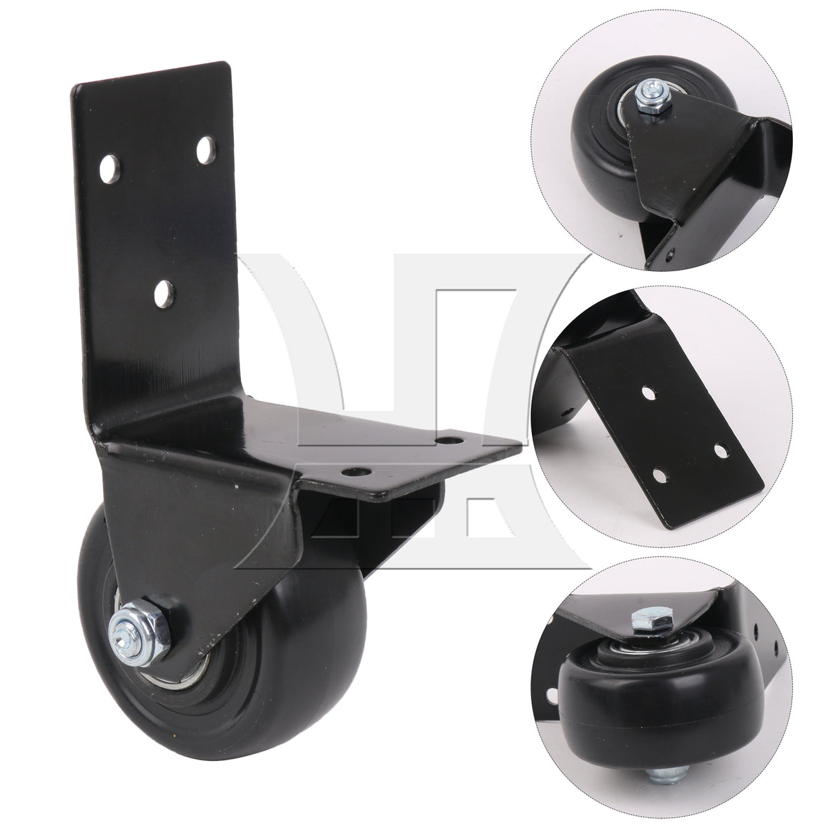 BQLZR 1pc Metal Multi-Function Bag Right Angle Universal Wheel Black for Repairing Travel Case Wheels