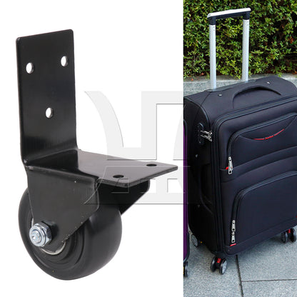 BQLZR 1pc Metal Multi-Function Bag Right Angle Universal Wheel Black for Repairing Travel Case Wheels