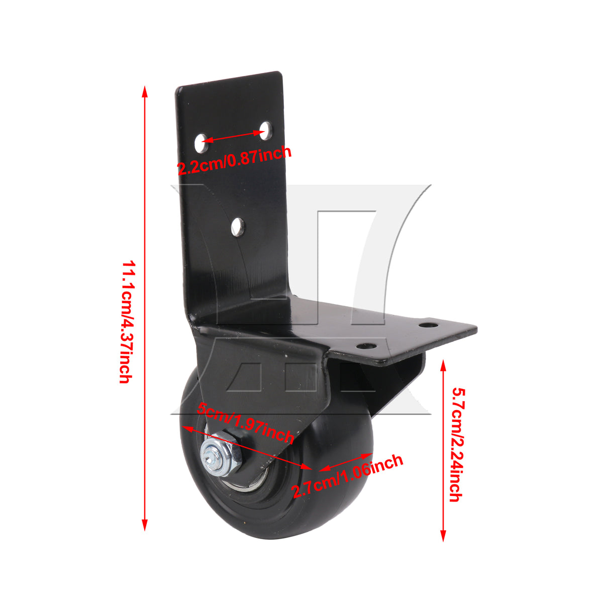 BQLZR 1pc Metal Multi-Function Bag Right Angle Universal Wheel Black for Repairing Travel Case Wheels