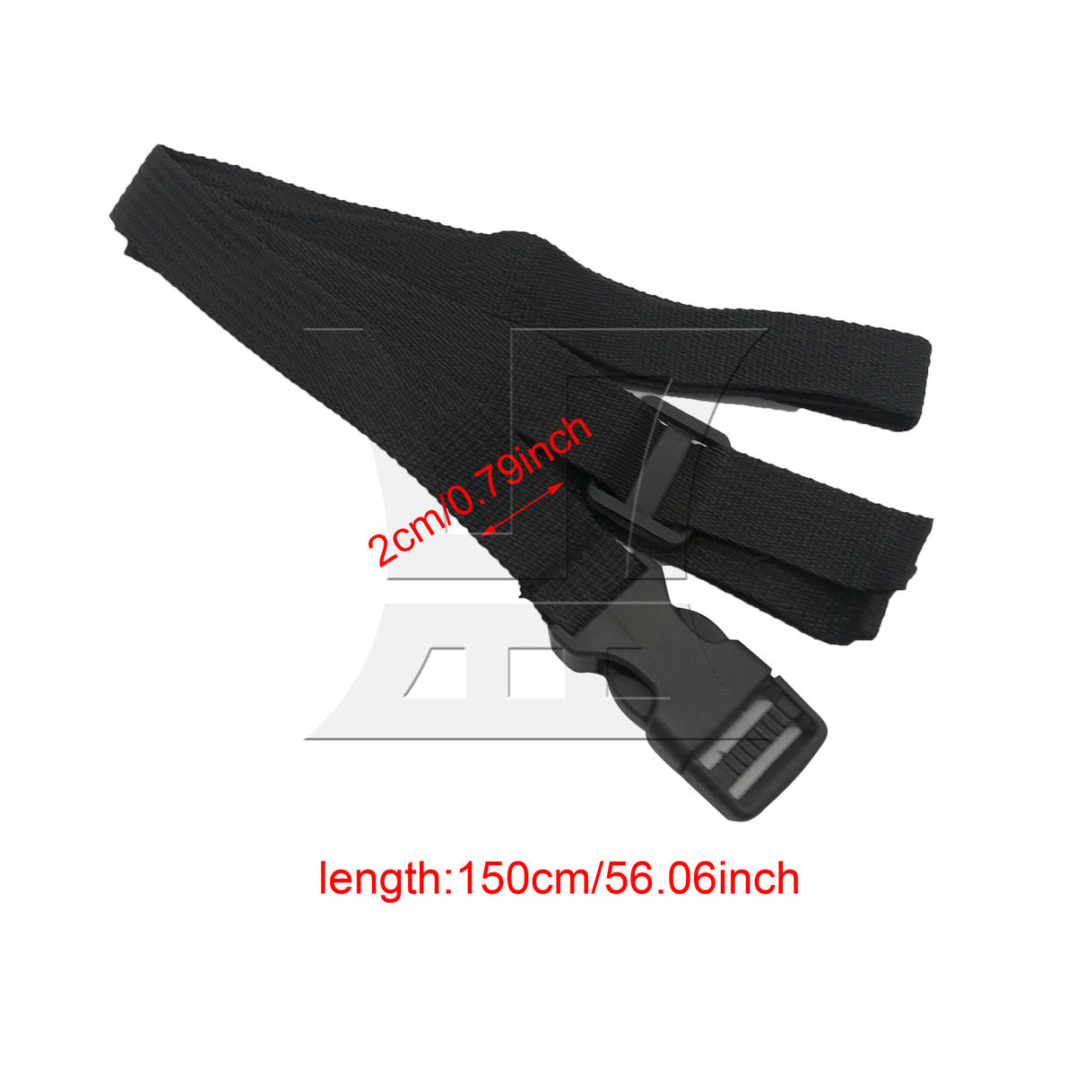 BQLZR 1pc Luggage Strap Width 2cm x Length 150cm No Elastic Black for Long-Distance Travel Business Travel
