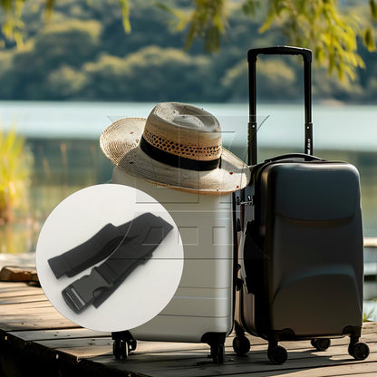 BQLZR 1pc Luggage Strap Width 3cm x Length 150cm No Elastic Black for Long-Distance Travel Business Travel