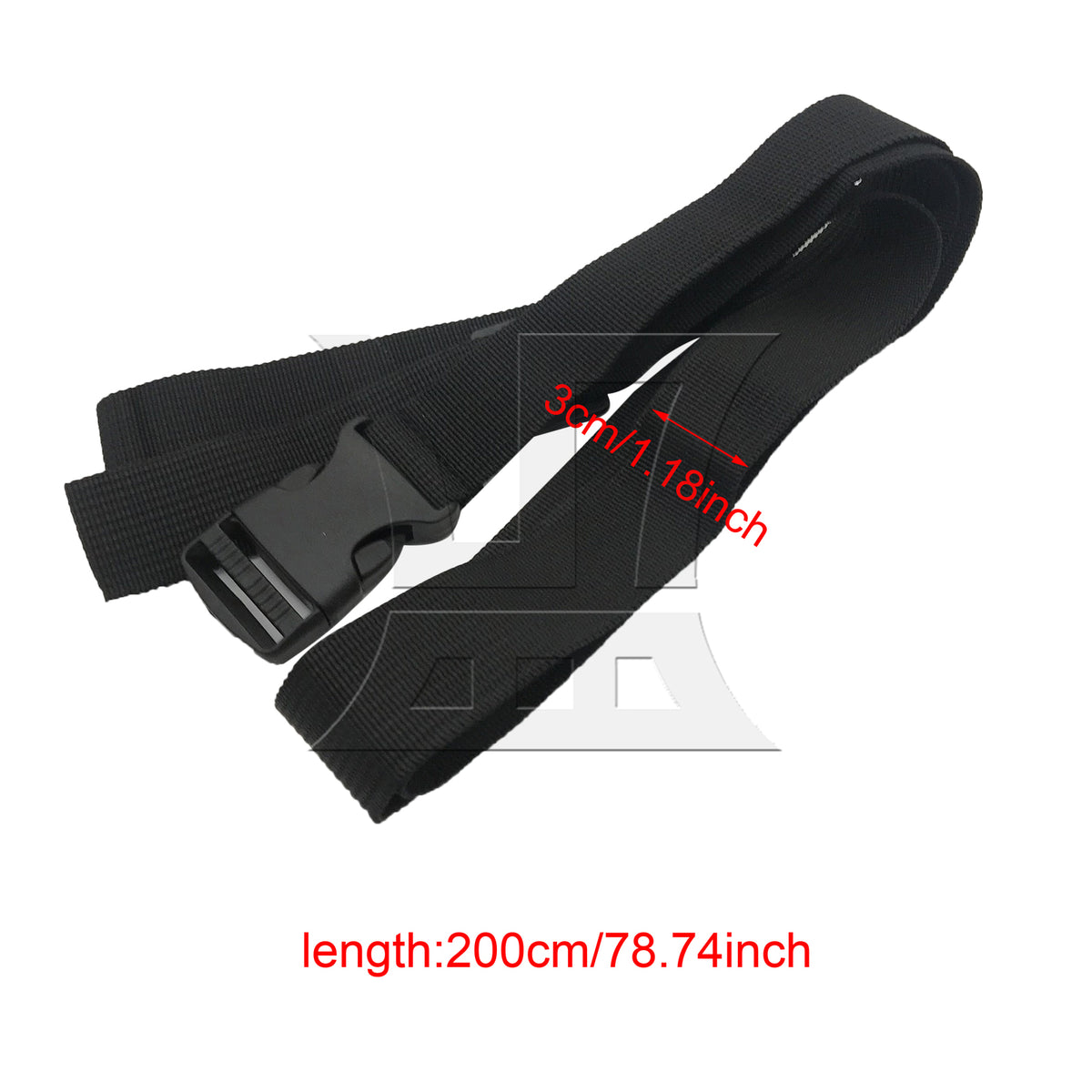 BQLZR 1pc Luggage Strap Width 3cm x Length 200cm Non-Elastic Black for Long-Distance Travel Business Travel