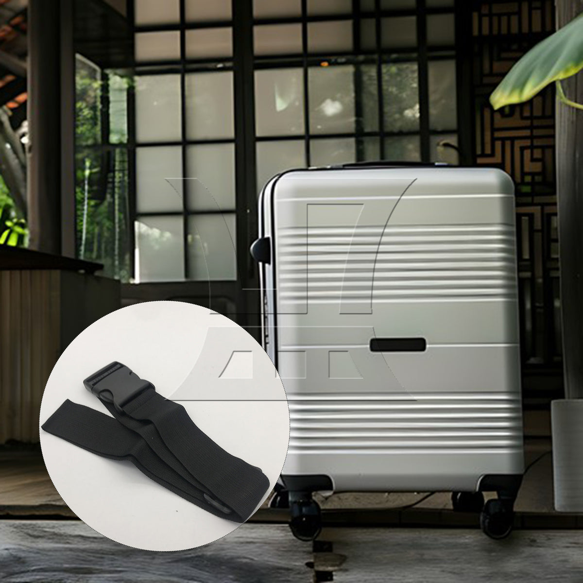 BQLZR 1pc Luggage Strap Width 5cm x Length 100cm No Elastic Black for Long-Distance Travel Business Travel