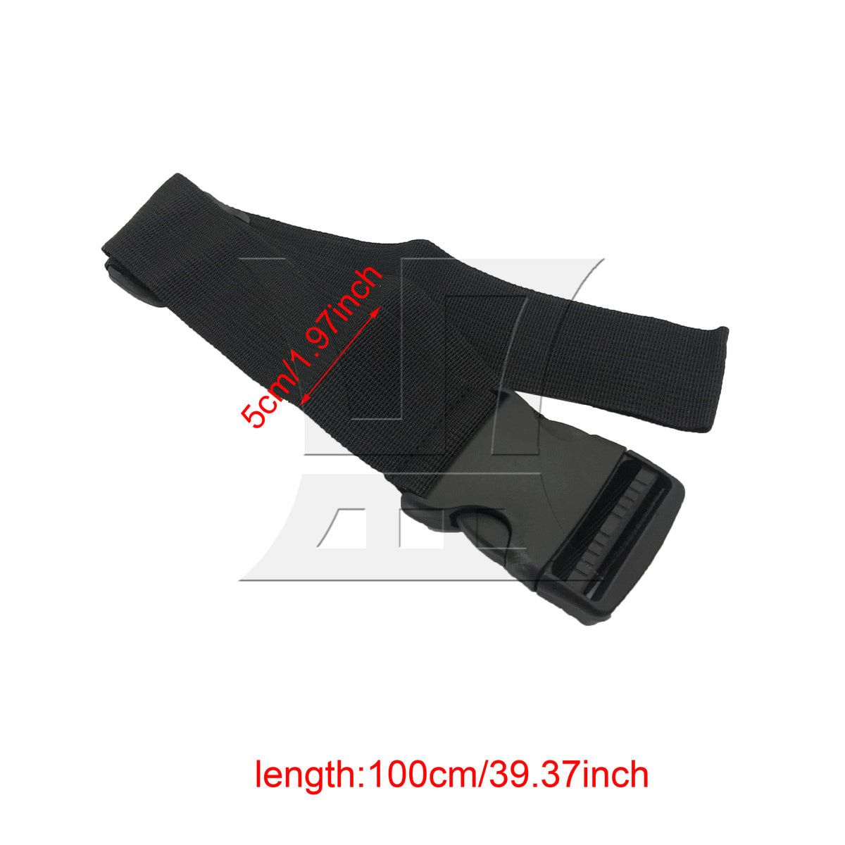 BQLZR 1pc Luggage Strap Width 5cm x Length 100cm No Elastic Black for Long-Distance Travel Business Travel