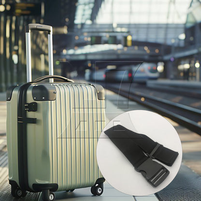 BQLZR 1pc Luggage Strap Width 5cm x Length 150cm No Elastic Black for Long-Distance Travel Business Travel