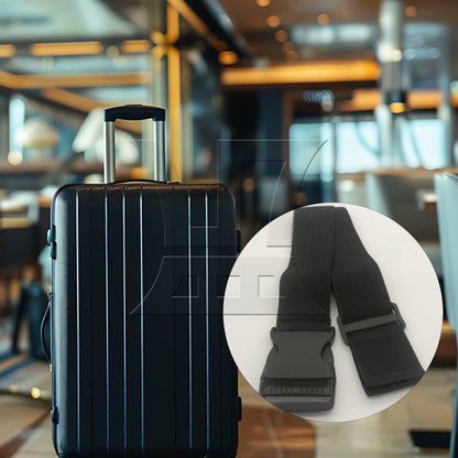 BQLZR 1pc Luggage Strap Width 5cm x Length 150cm No Elastic Black for Long-Distance Travel Business Travel