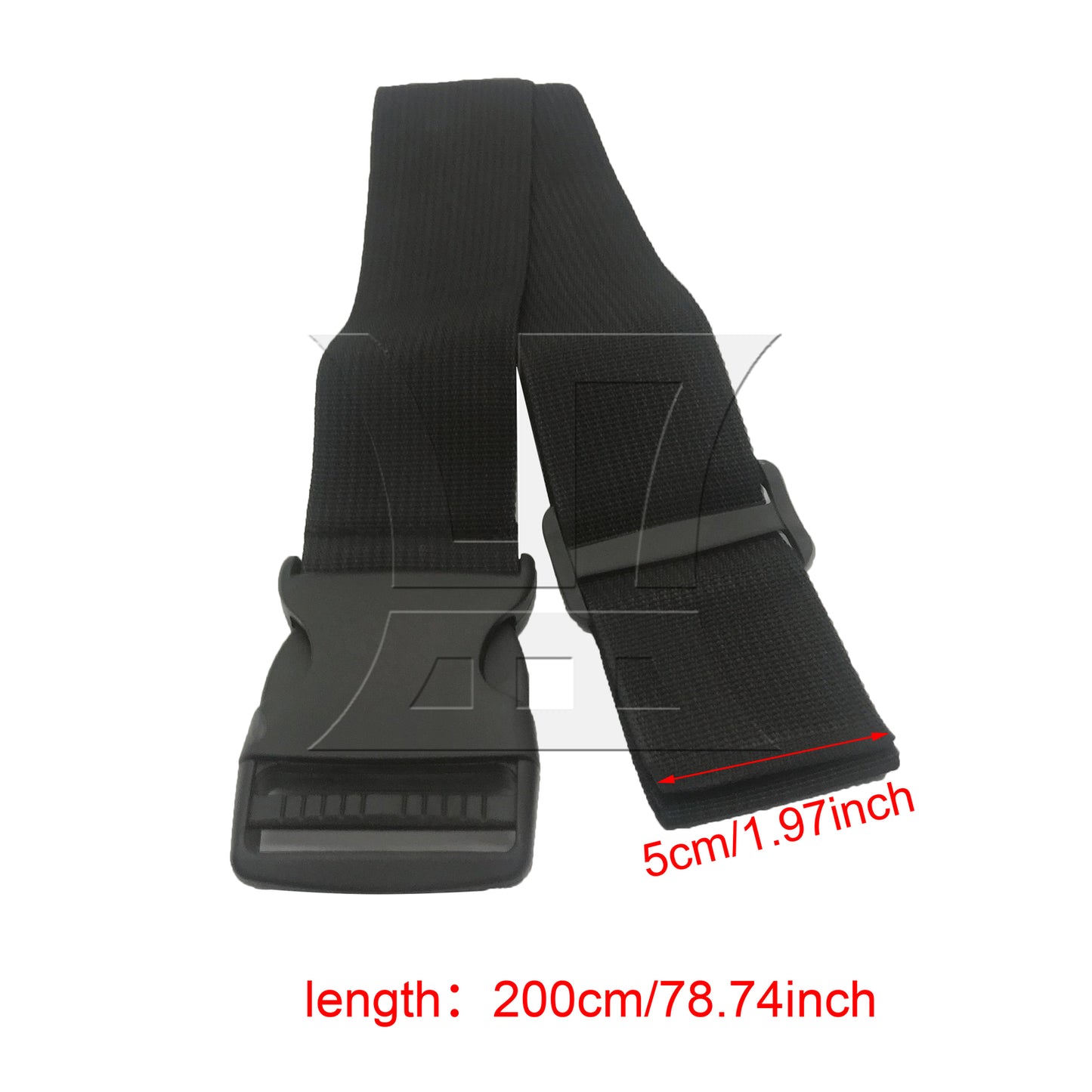 BQLZR 1pc Luggage Strap Width 5cm x Length 150cm No Elastic Black for Long-Distance Travel Business Travel