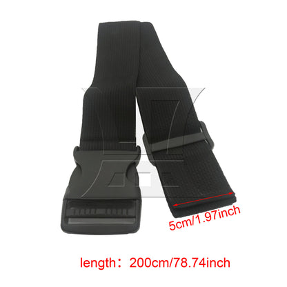 BQLZR 1pc Luggage Strap Width 5cm x Length 150cm No Elastic Black for Long-Distance Travel Business Travel