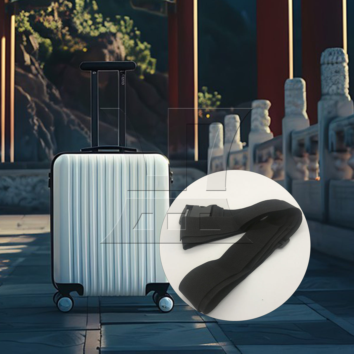 BQLZR 1pc Luggage Strap Width 5cm x Length 200cm Non-Elastic Black for Long-Distance Travel Business Travel