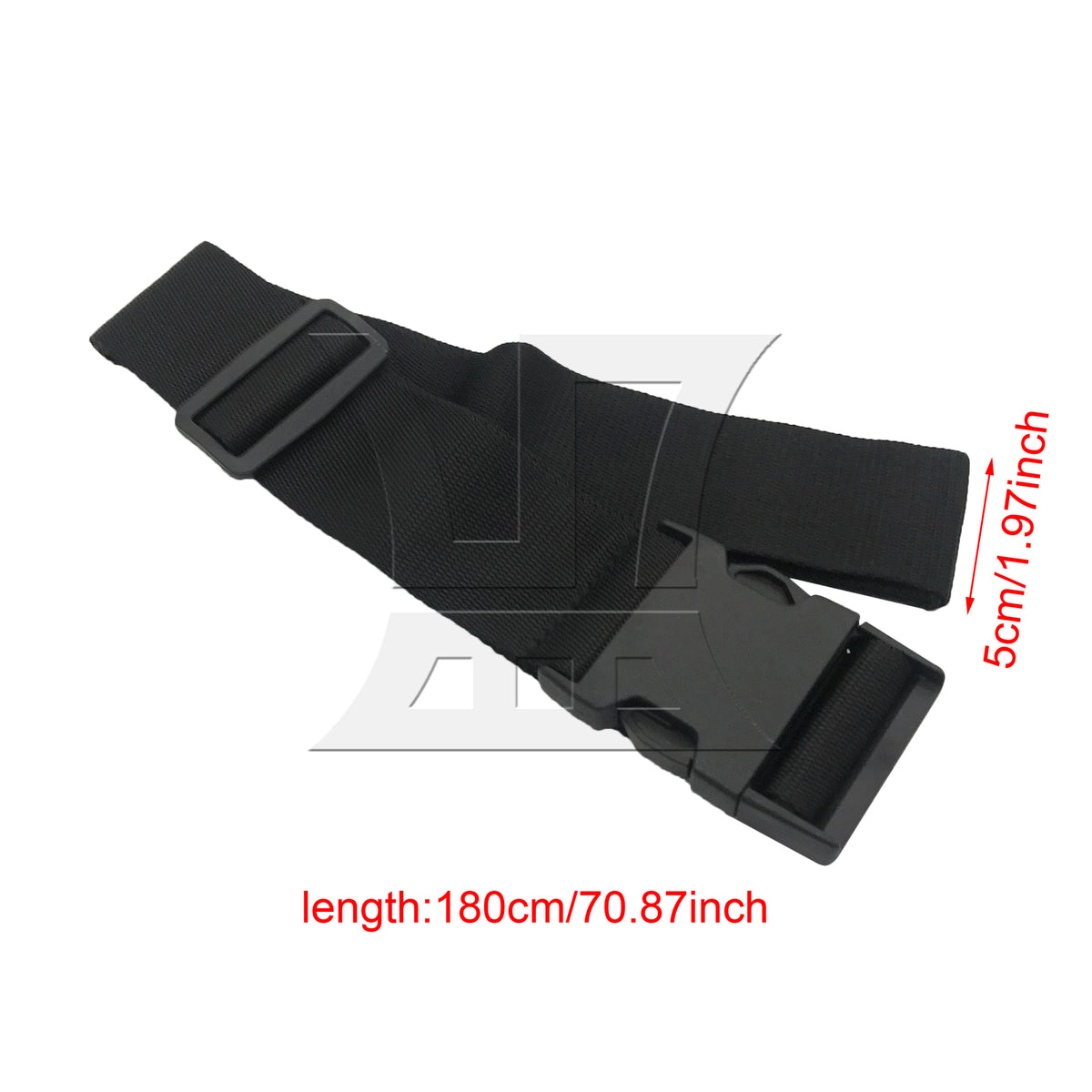 BQLZR 1pc Luggage Strap Width 5cm x Length 180cm No Elastic Black for Long-Distance Travel Business Travel