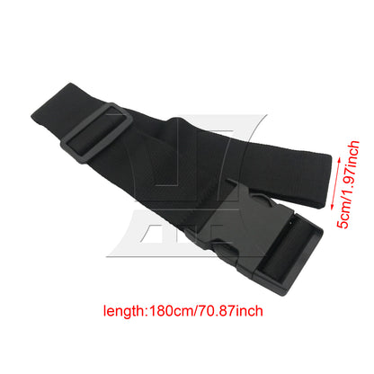 BQLZR 1pc Luggage Strap Width 5cm x Length 180cm No Elastic Black for Long-Distance Travel Business Travel