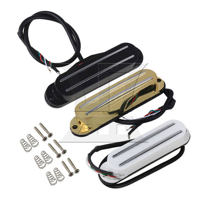 BQLZR Electric Guitar Parts Dual Rail Pickup White 4 Wires with Screws Springs Set