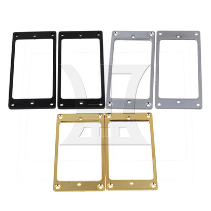 BQLZR Flat Guitar Pickup Mount Rings Frame Replacement Chrome 3.62" x 1.77"