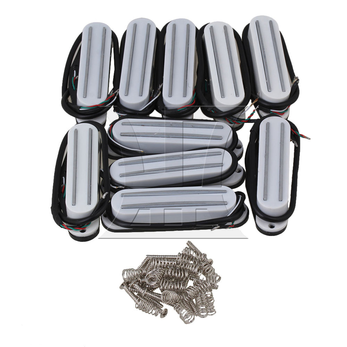 BQLZR Electric Guitar Parts Dual Rail Pickup White 4 Wires with Screws Springs Set