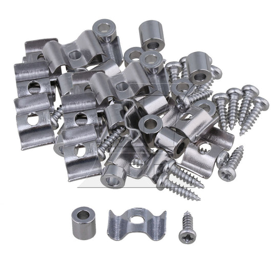 20x BQLZR Guitar Replacement Spacer & Screw Chrome Finish String Tree Retainer