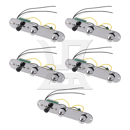 Pre-wired Assembly Loaded Switch Knob Plate For Guitar Chrome
