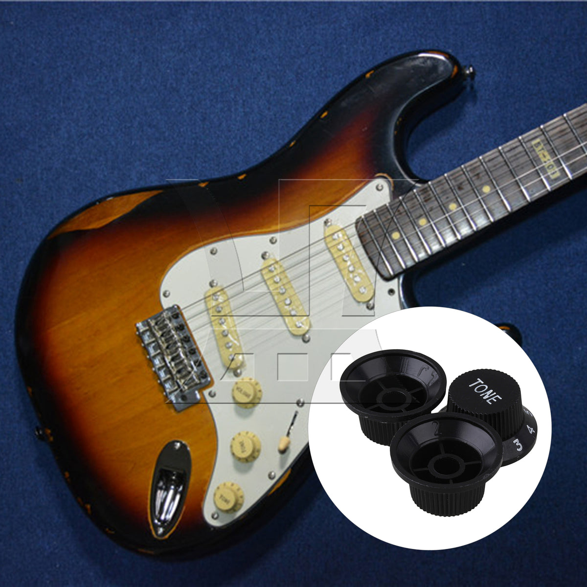 BQLZR 150x BQLZR Black Guitar Hat Speed Control Knobs Replacement White Number
