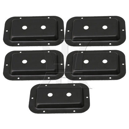 2Pieces Headphone Speaker Jack Plate Audio Plates Recessed Steel 1/4inch Black